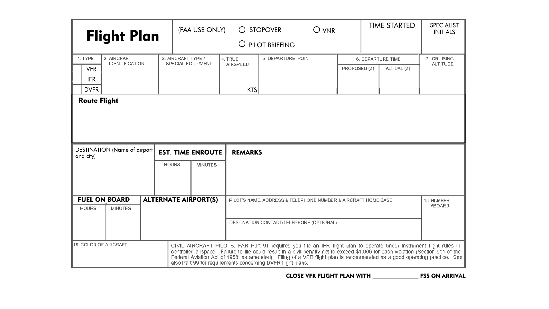 Fsx Flight Plan Template Form Printable Printable Forms Free Online