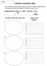 Balanced Meal Worksheet