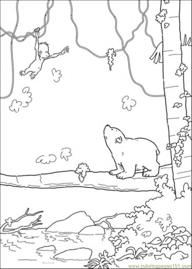 Bear Polar Express Coloring Page