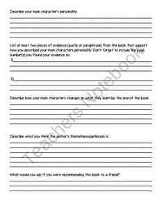 Book Reflection Template