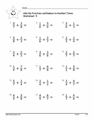 Common Denominator Fractions Worksheet