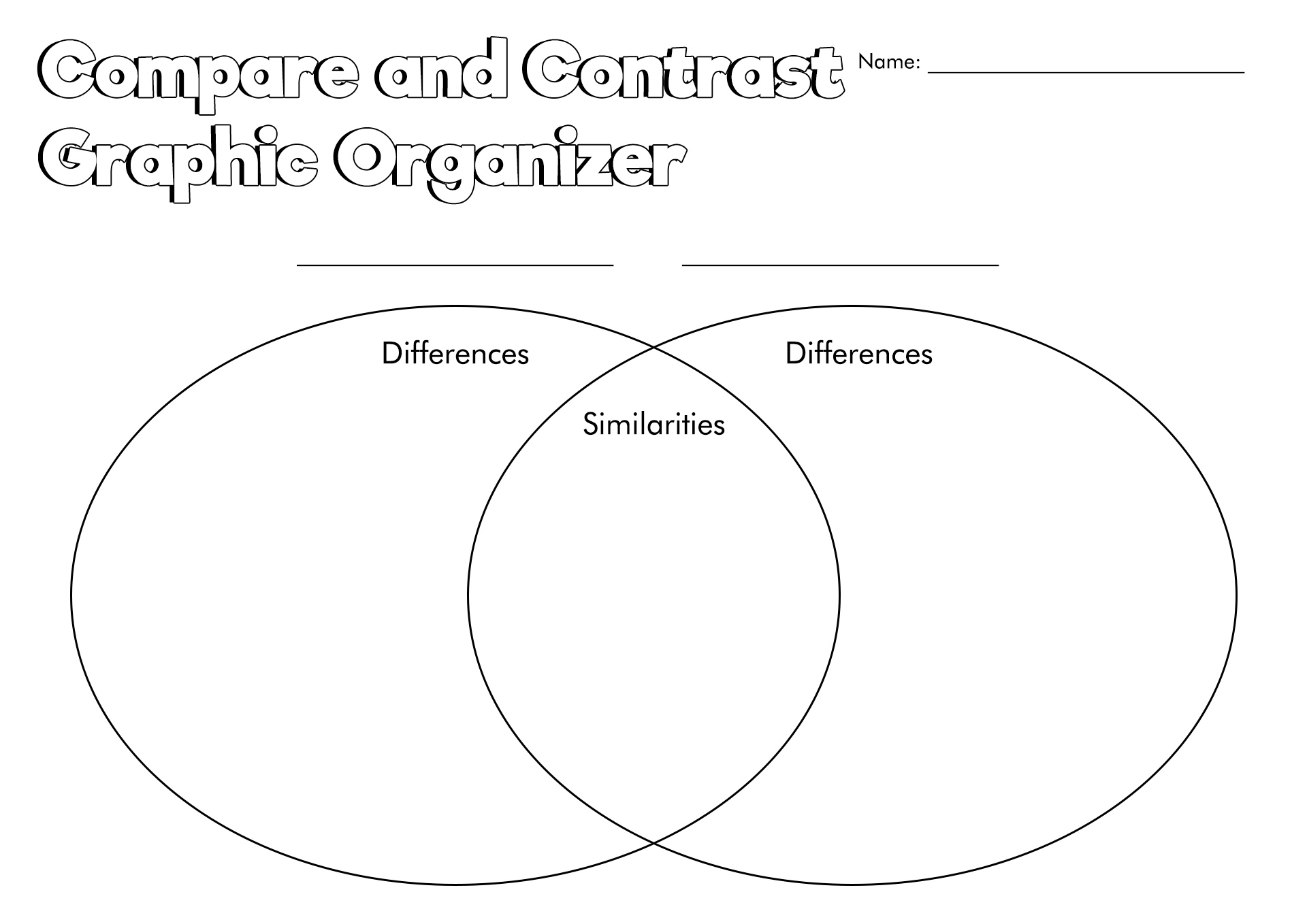 15 Blank Compare And Contrast Worksheets Free PDF At Worksheeto