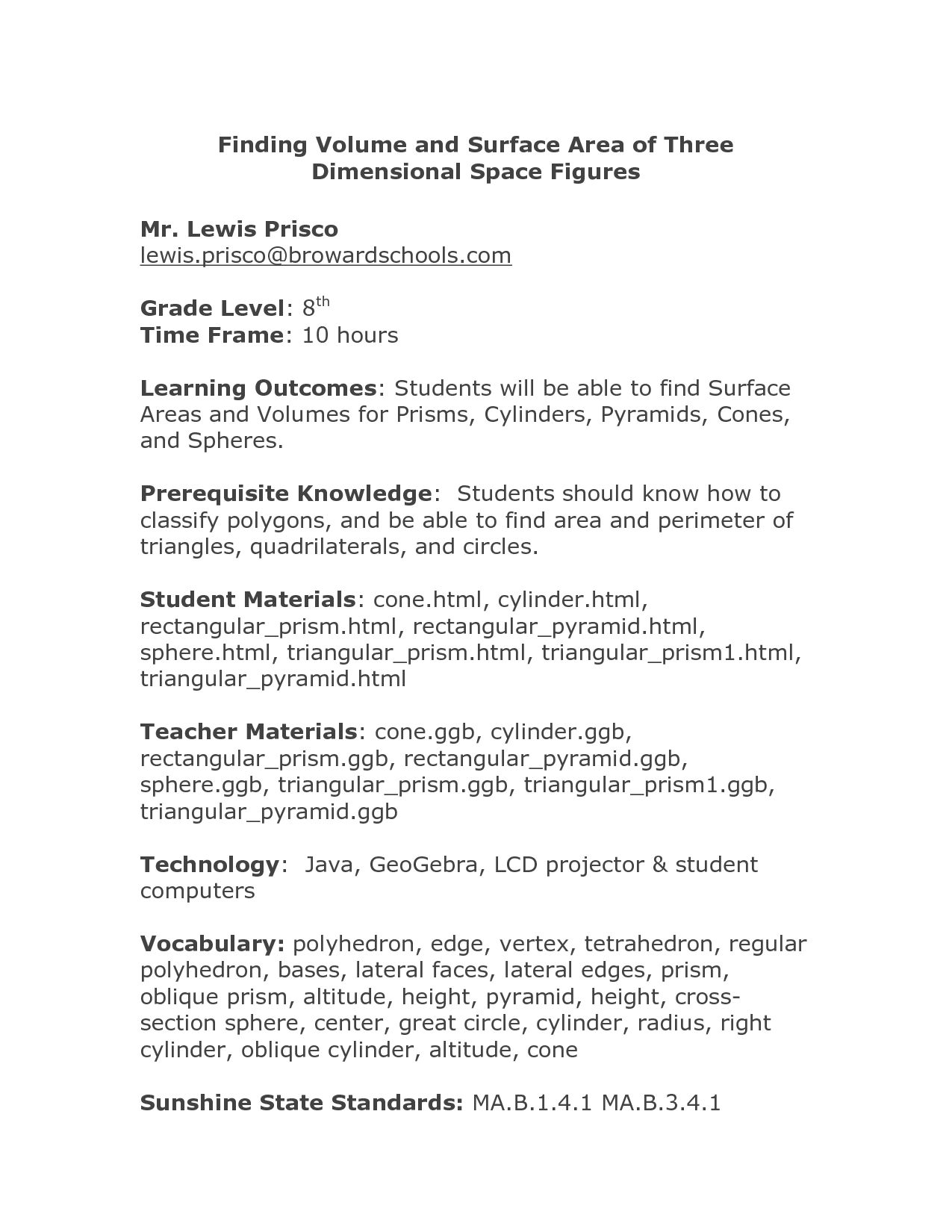 Cone Cylinder and Sphere Worksheet