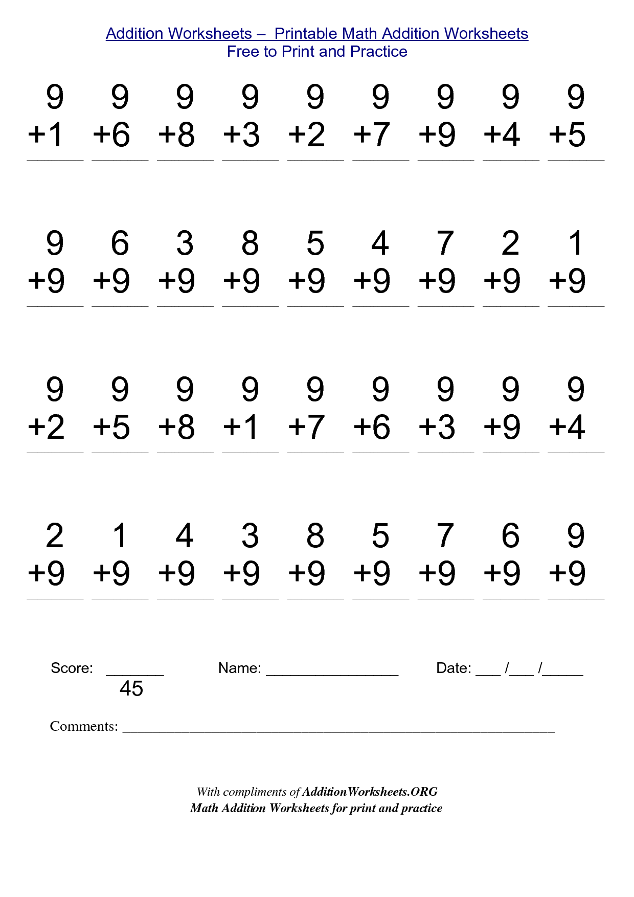 Free 2nd Grade Math Worksheets Printable