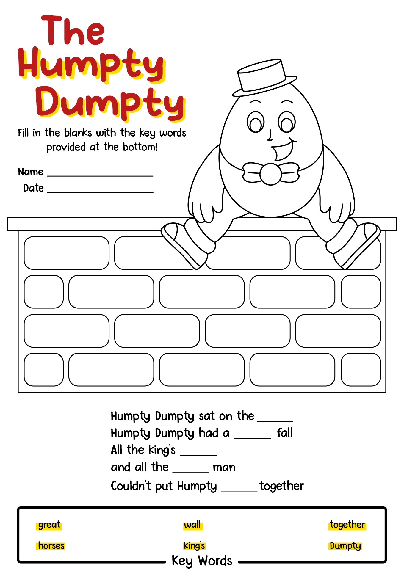Humpty Dumpty Printable
