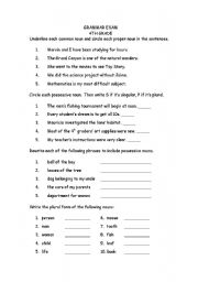 Nouns and Pronouns Worksheet