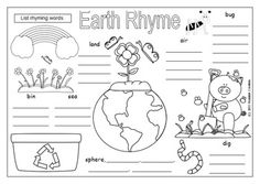 Printable Rhyming Words for Earth