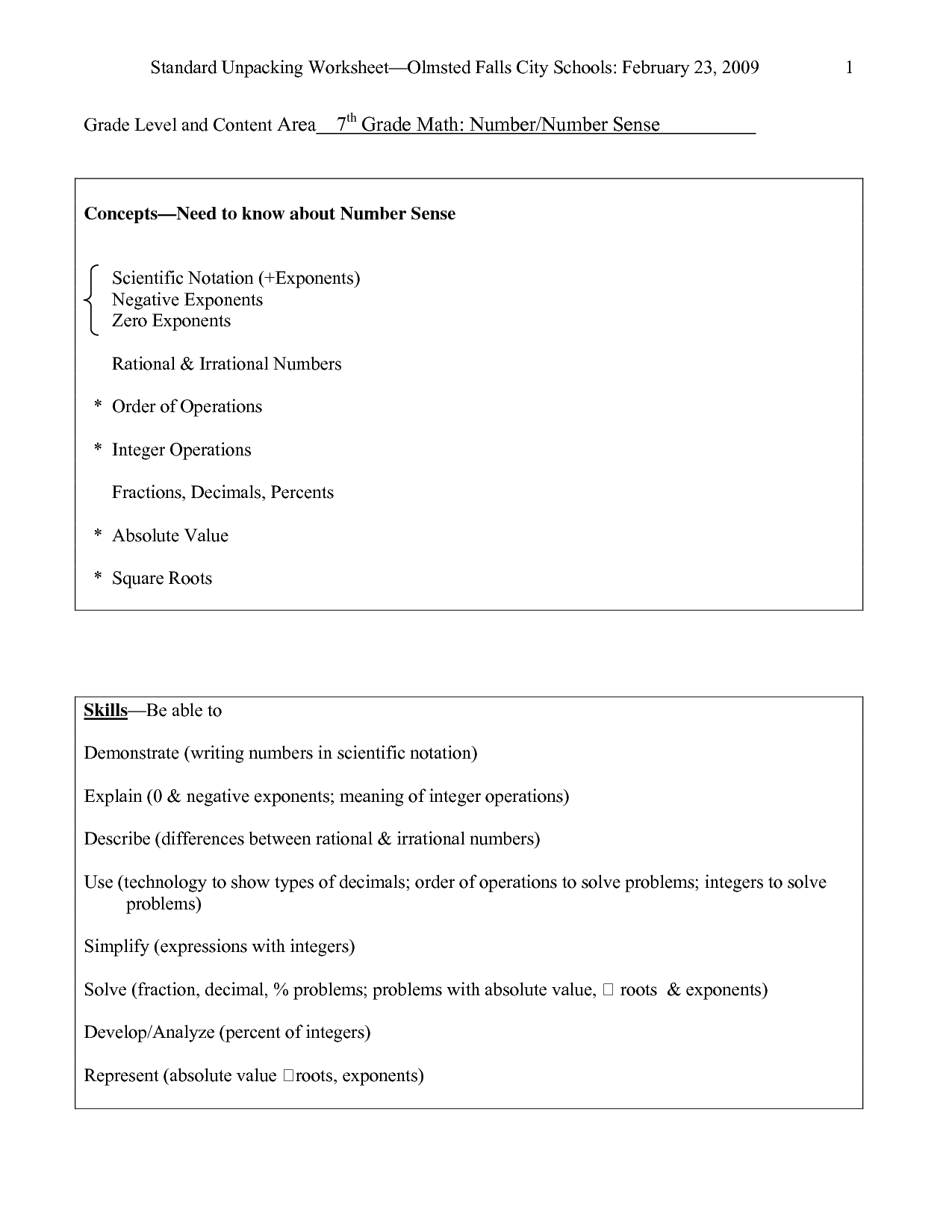 7th Grade Area Math Worksheets