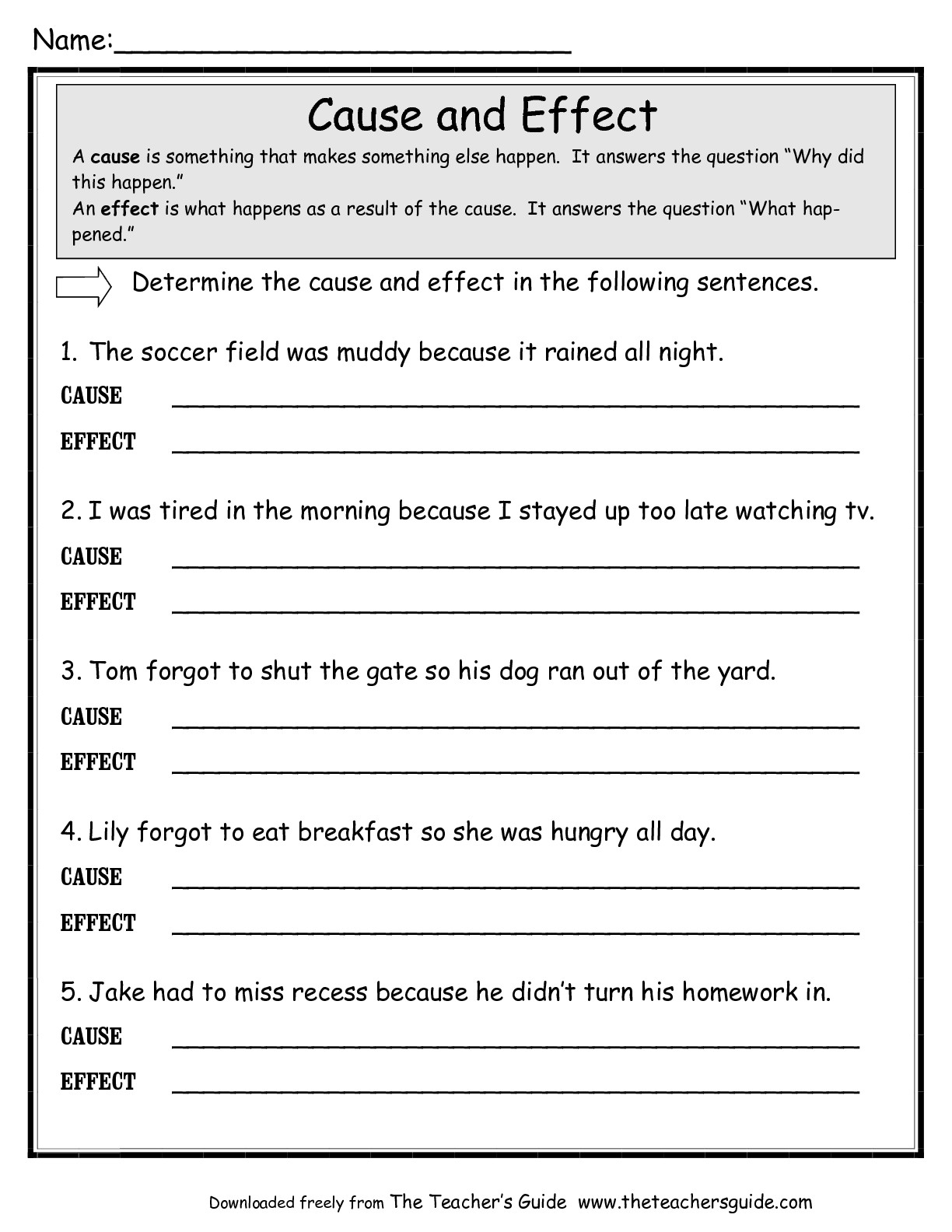 17 Cause And Effect Sentences Worksheet Worksheeto