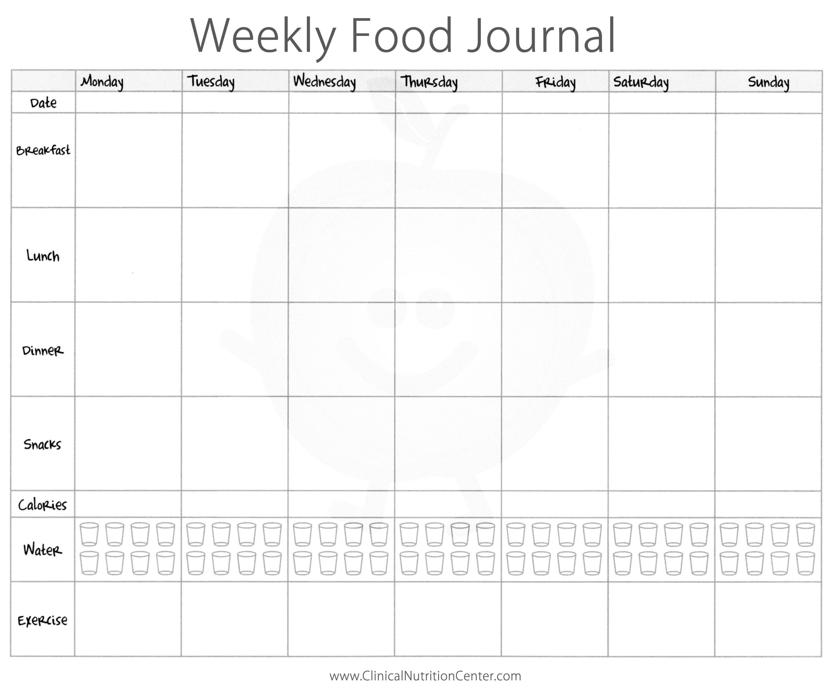 Journal Food Diary Template