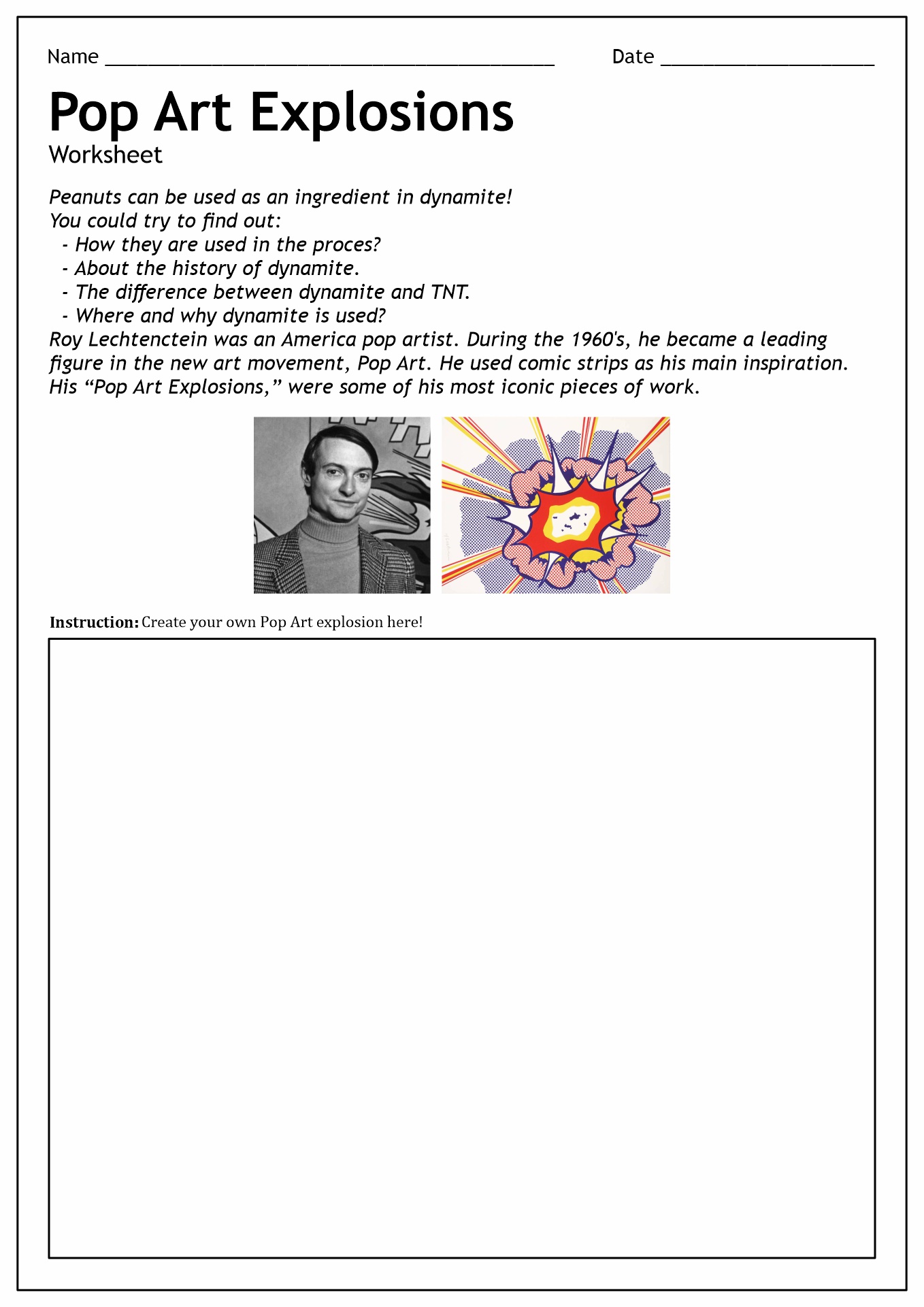 pop art assignment pdf