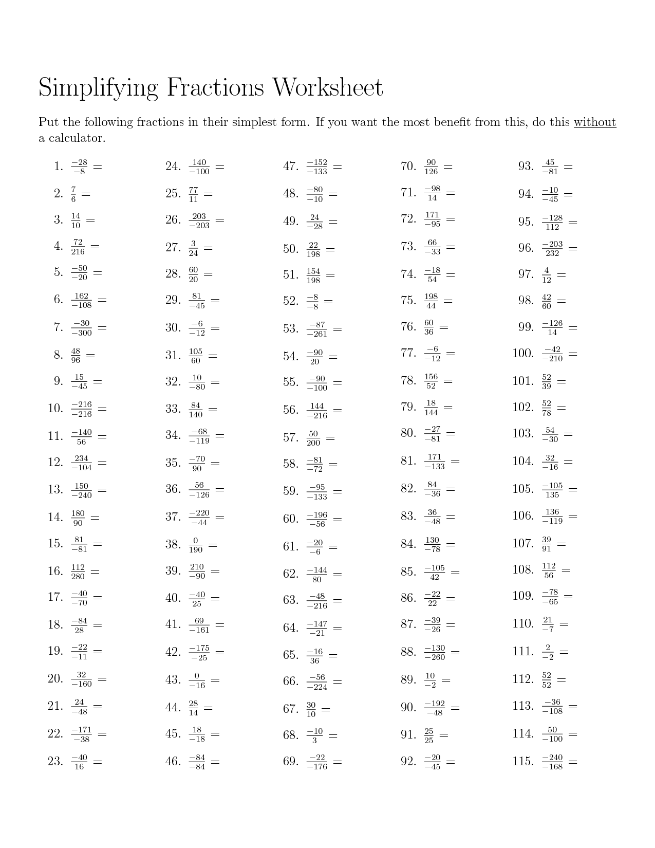 7 Simplifying Fractions Coloring Worksheet Worksheeto