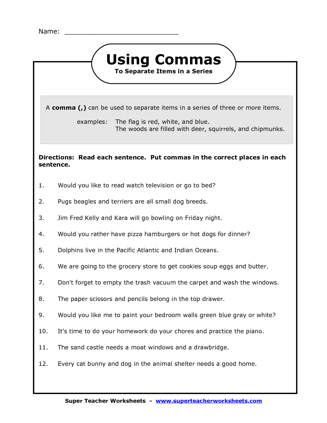 14 For First Grade Punctuation Worksheets Worksheeto