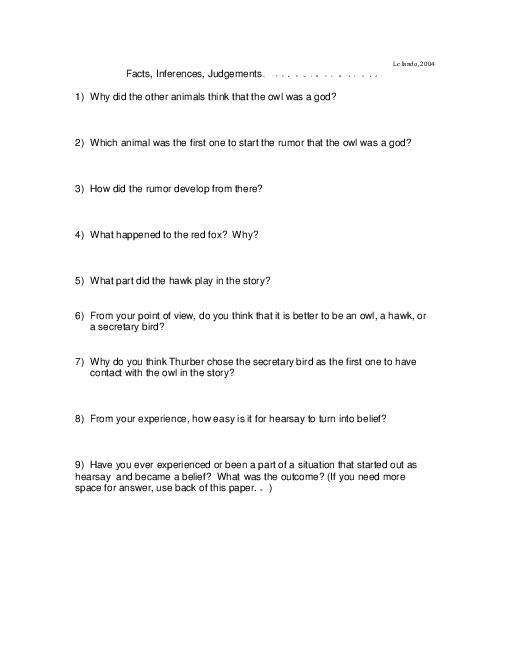 Critical Thinking Worksheets