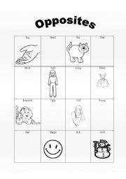 Learning Opposites Worksheets