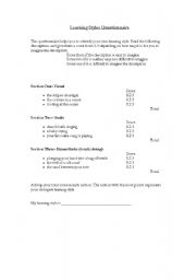 Learning Styles Student Printables