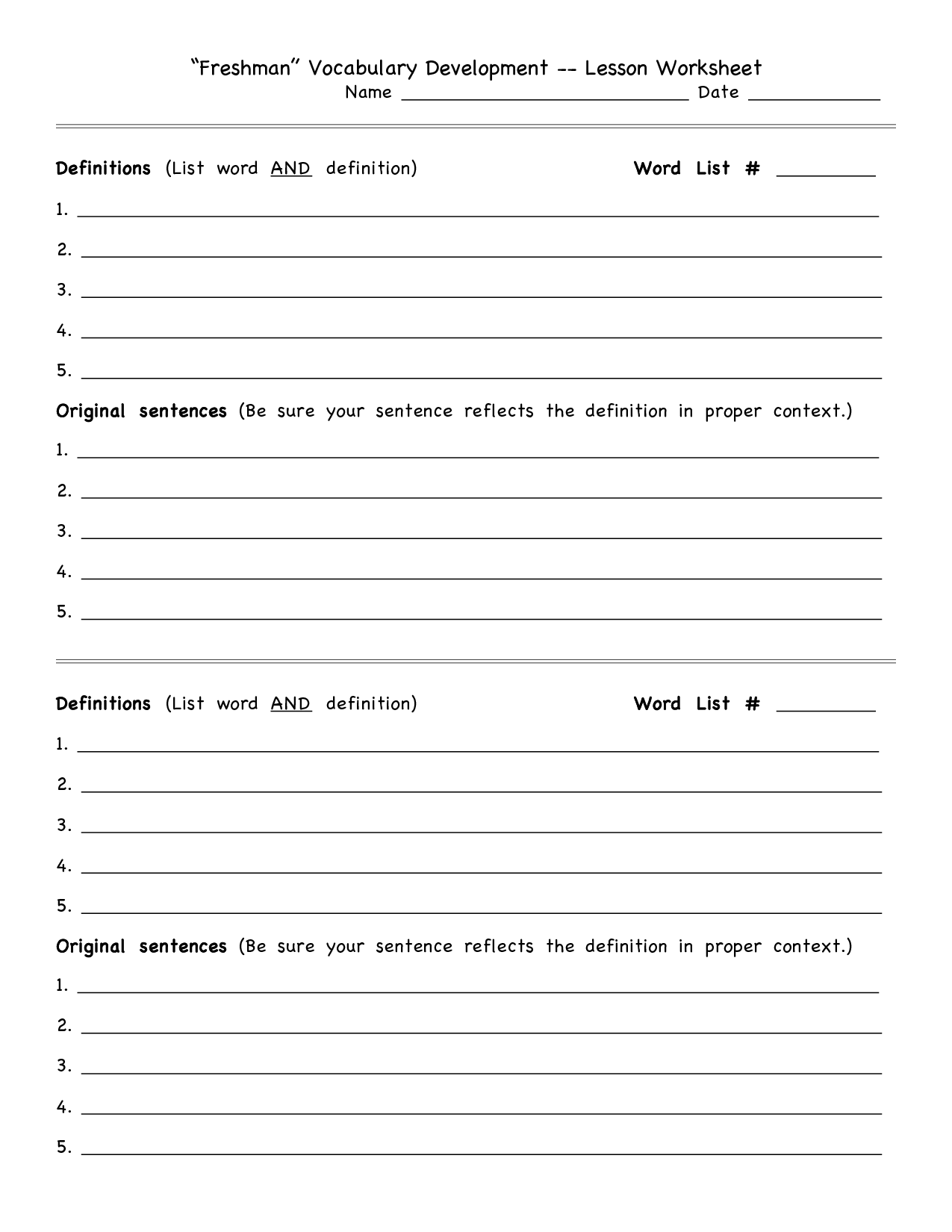 15 Word Definition Worksheets Worksheeto