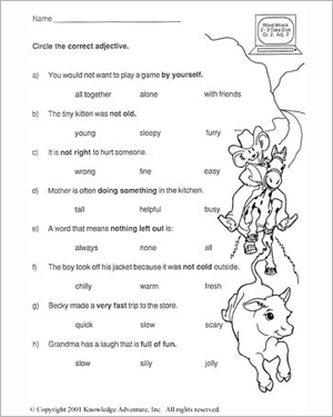 2 Grade English Worksheets for Kids