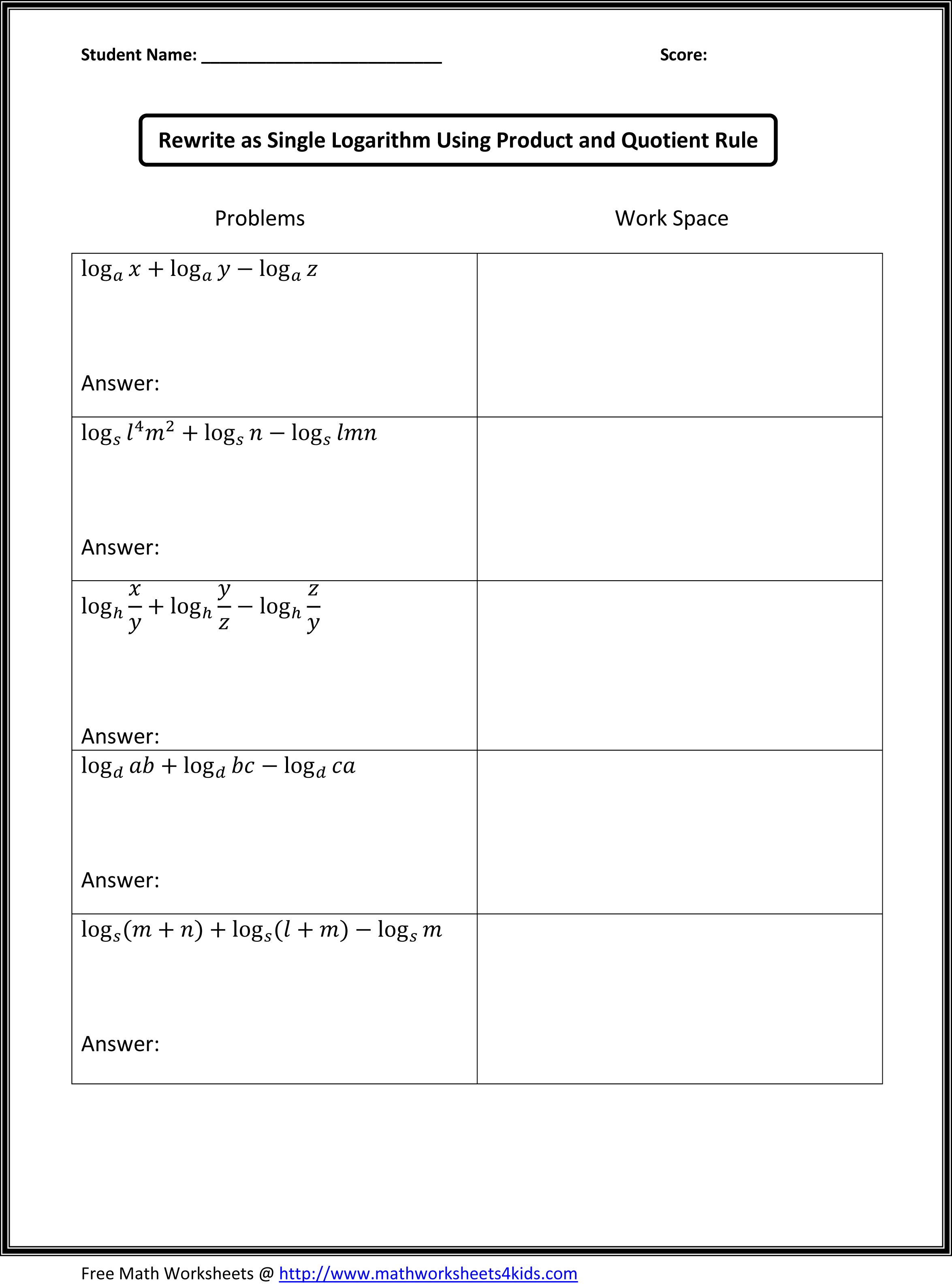 8th Grade Math Worksheets Algebra