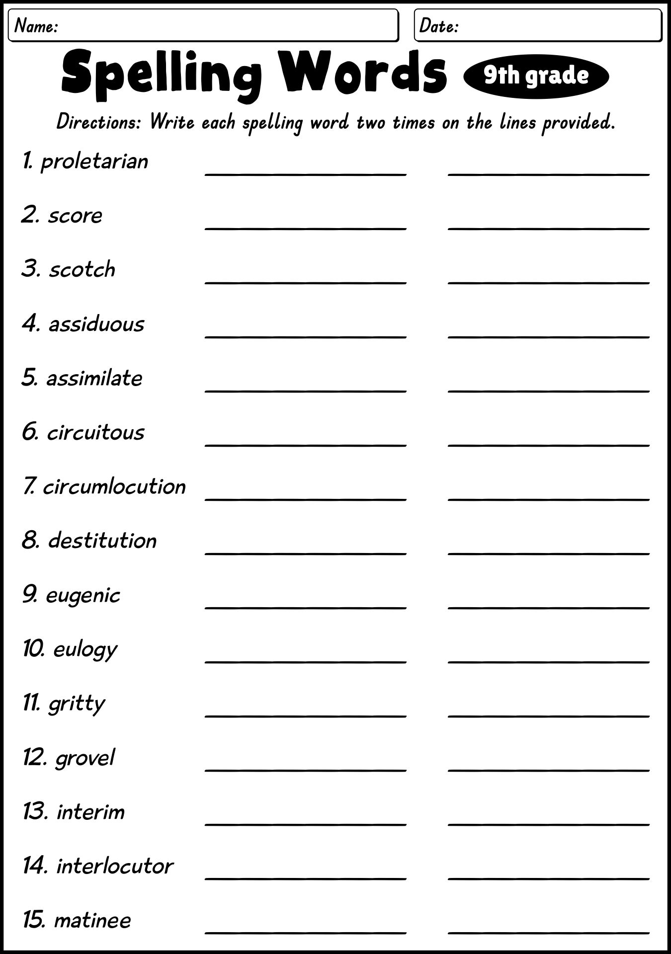 14 Printable Spelling Practice Worksheets Worksheeto