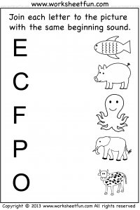 Beginning Sound Worksheets Kindergarten