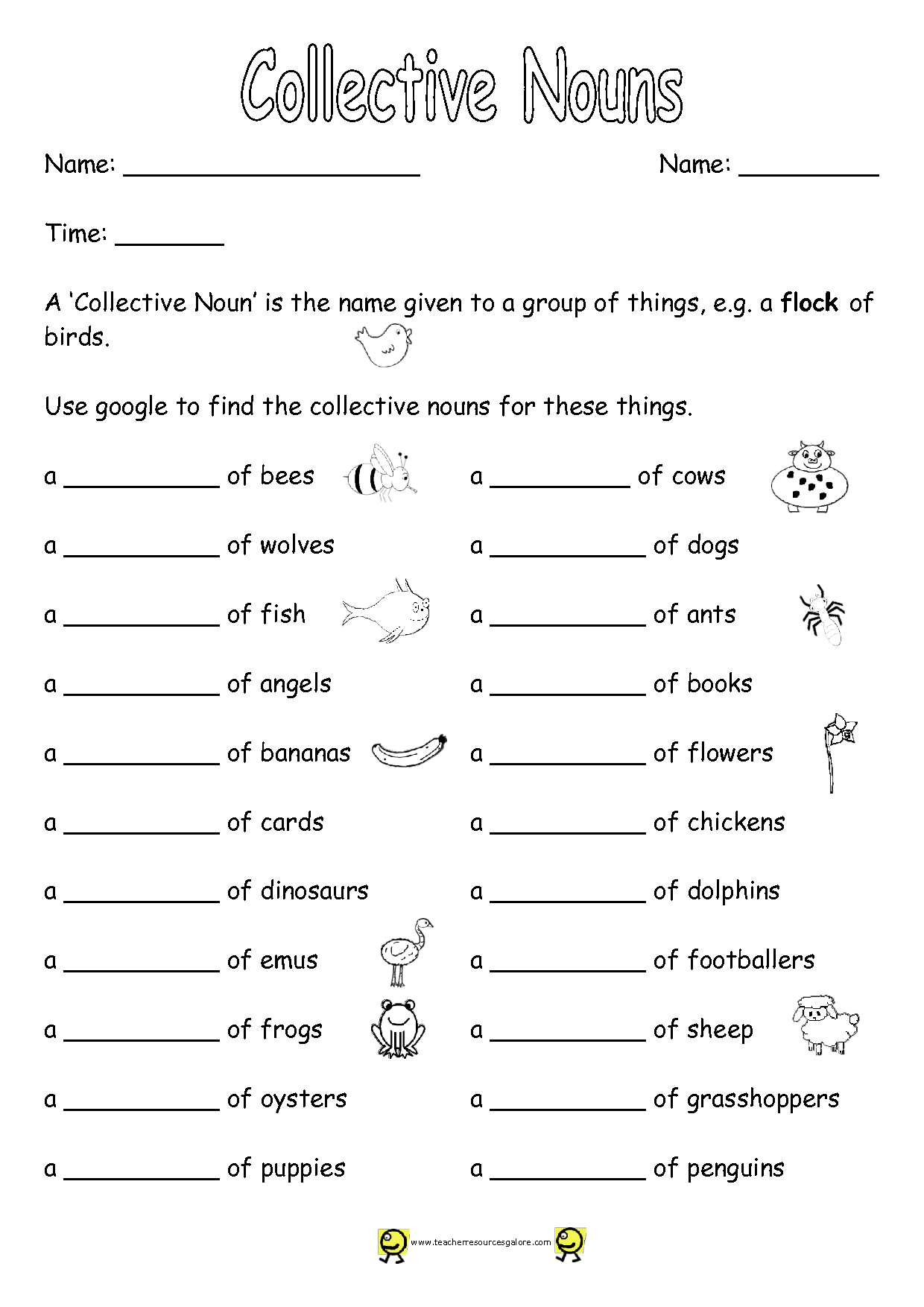 15 Nouns Coloring Worksheets Printable Worksheeto