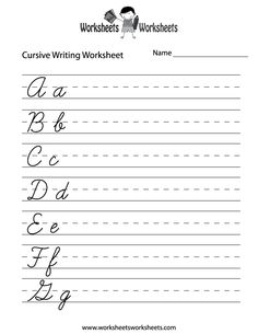 Free Cursive Writing Worksheets