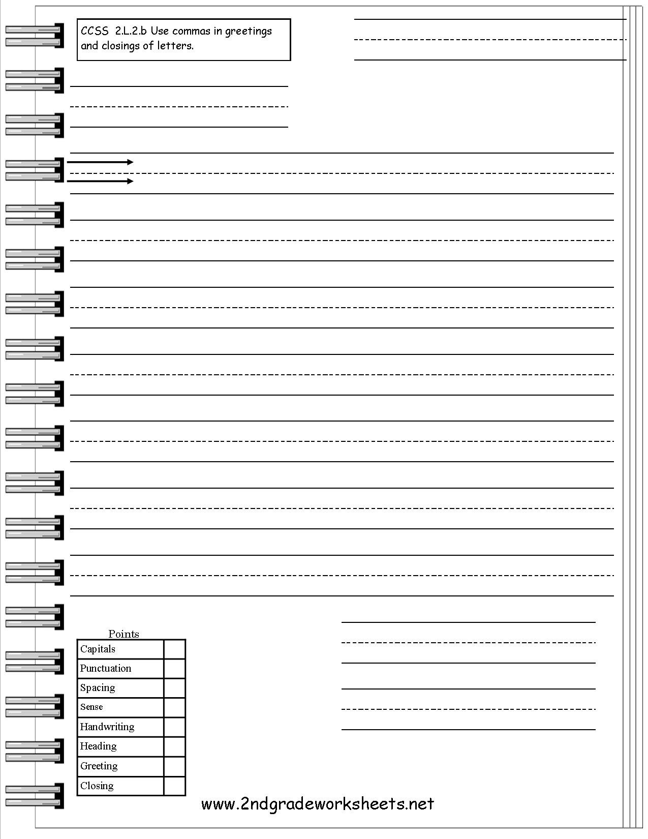 Friendly Letter Worksheet