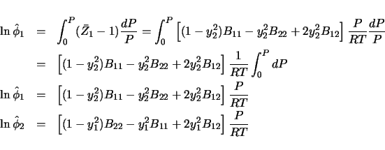 Fugacity Coefficient Equation