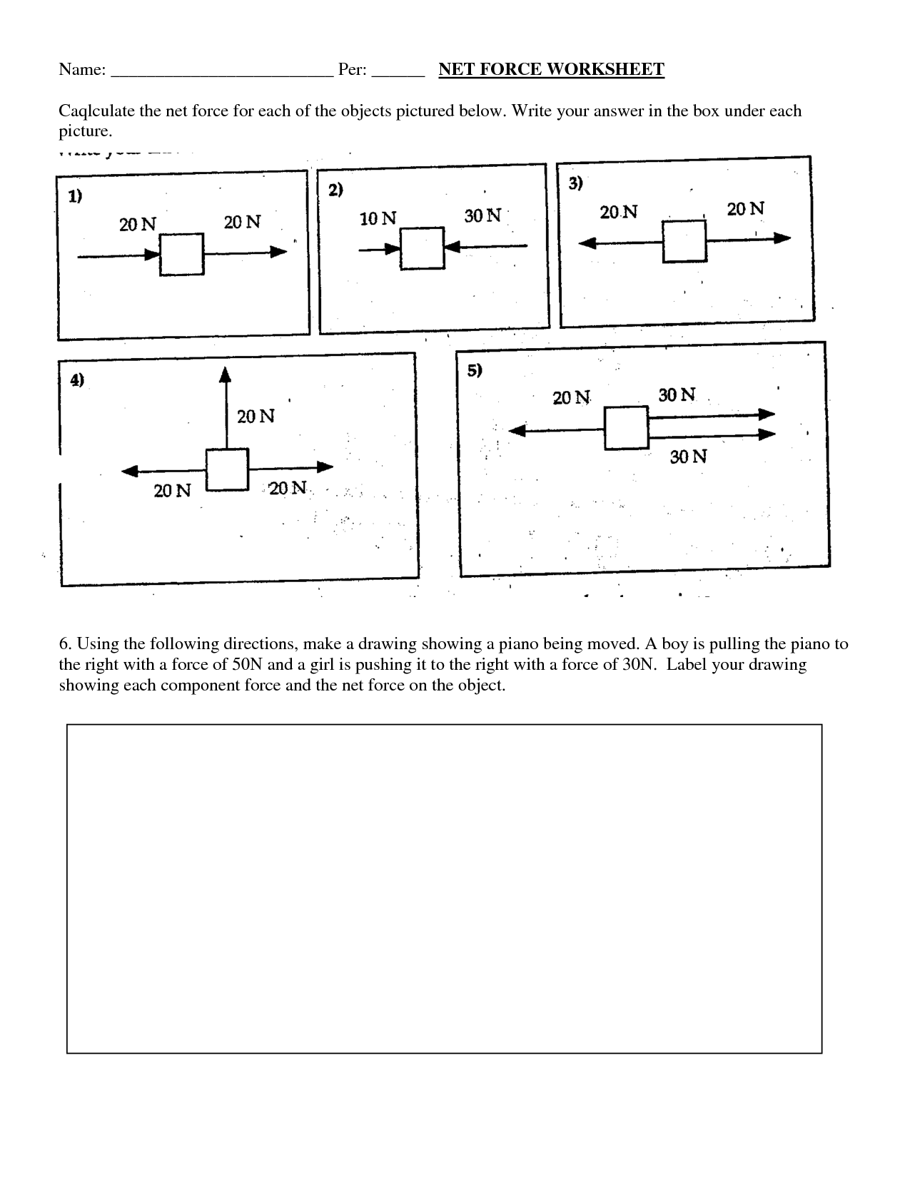 14 Force Diagrams Worksheets With Answers Worksheeto