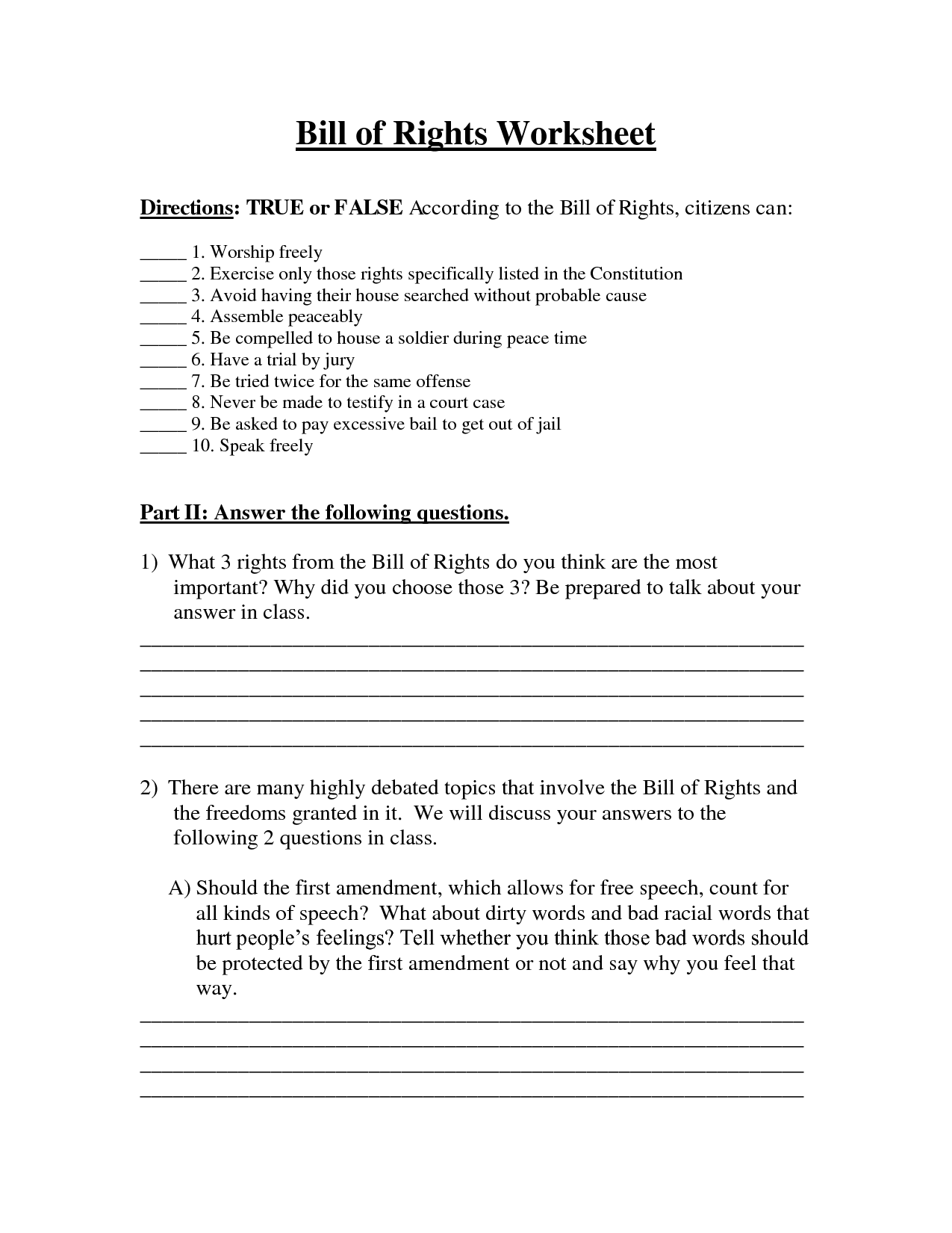 15 Legal Rights Worksheet Worksheeto