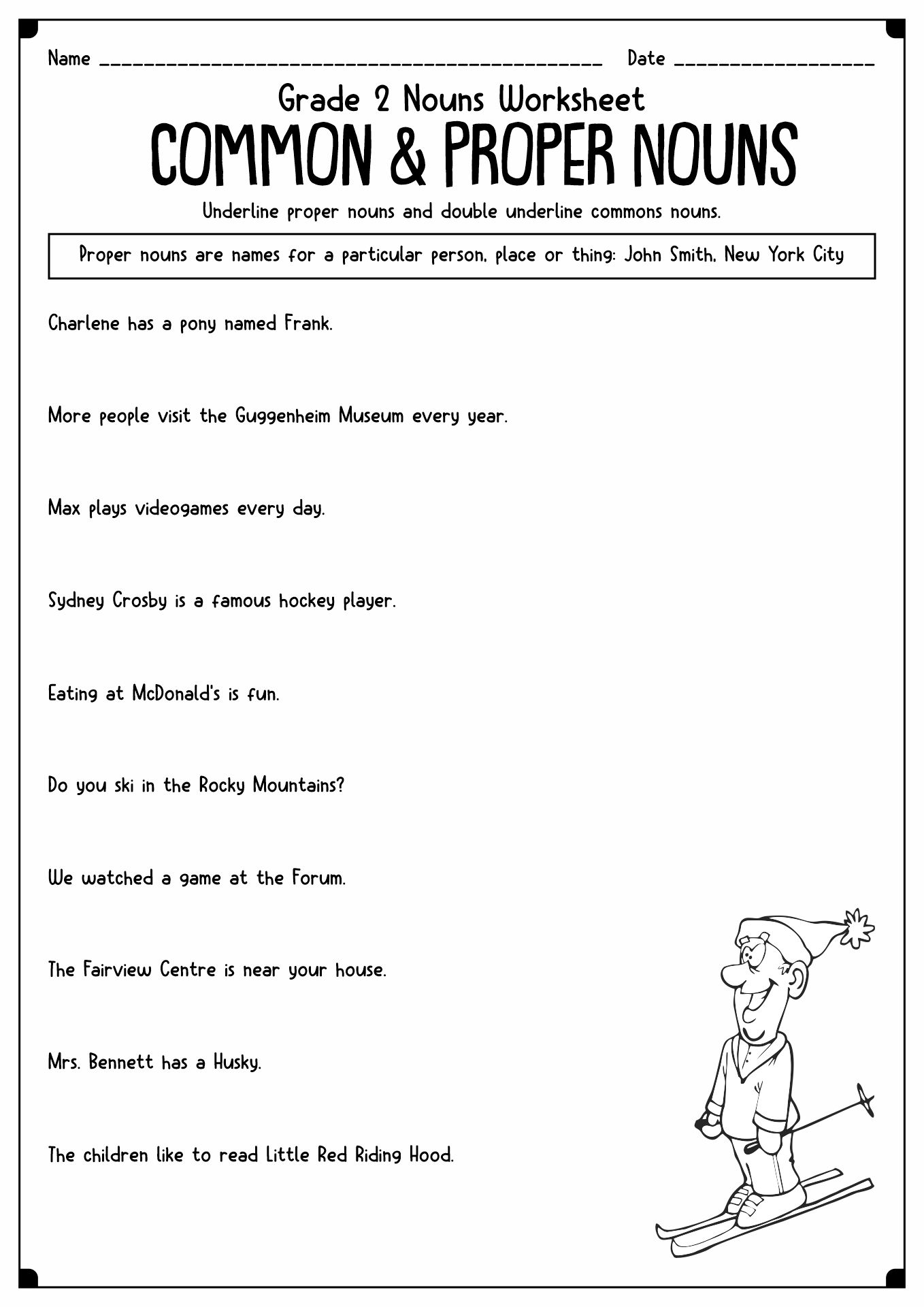 Proper And Common Noun Worksheets With Answers