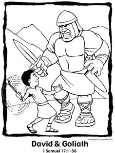 David and Goliath Coloring Pages