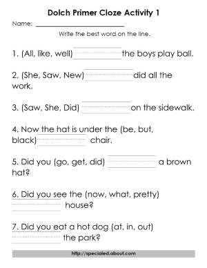 Free Printable Reading Worksheets