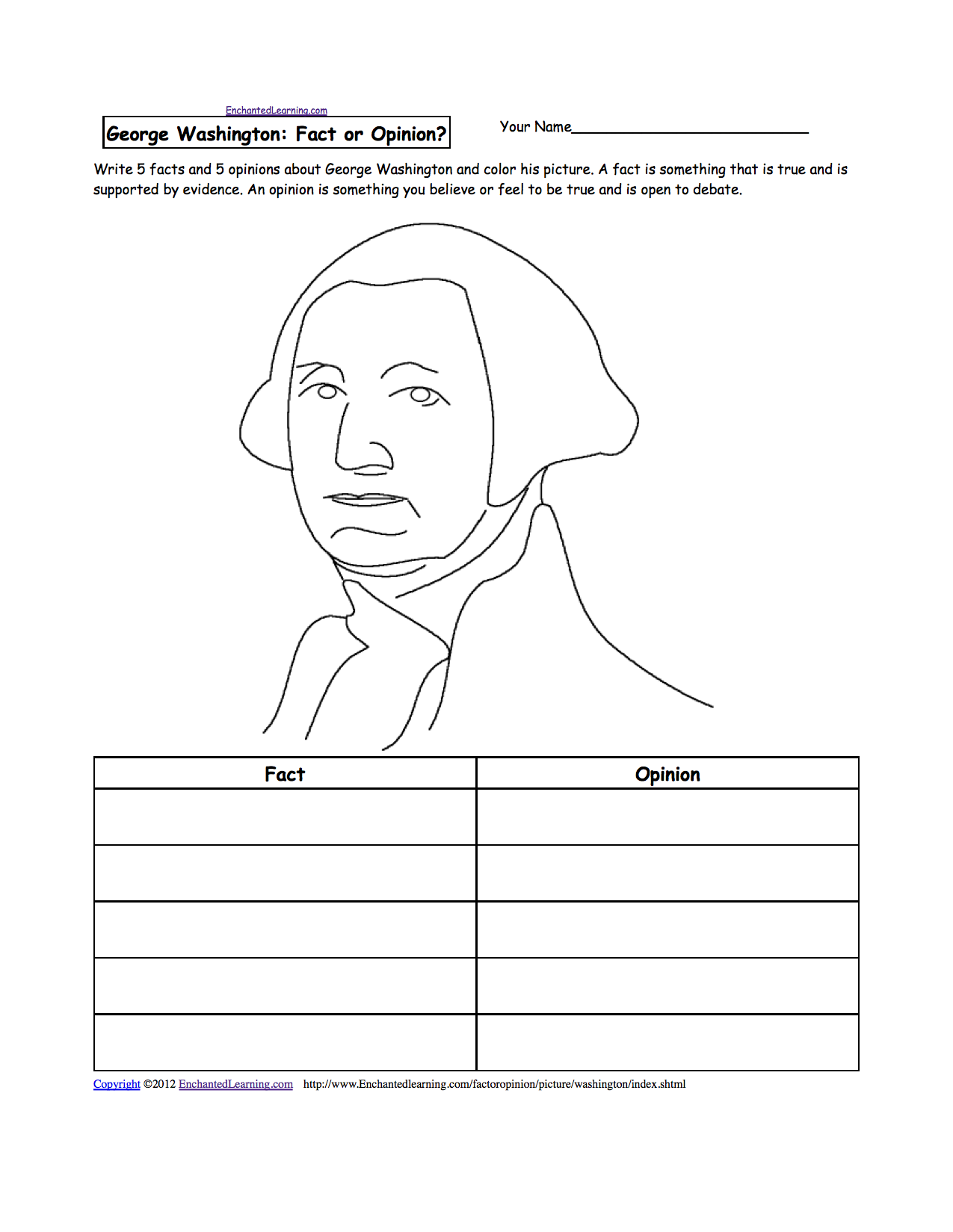 George Washington Worksheets