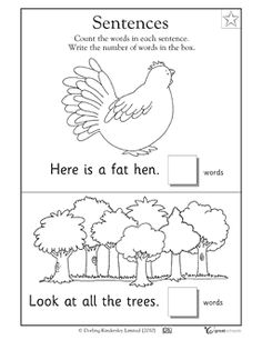 Kindergarten Sentence Worksheets