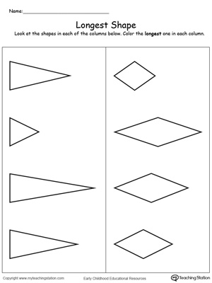 Long Longer Longest Worksheet Kindergarten