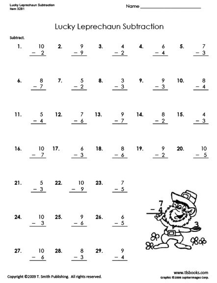 Math Addition Subtraction Worksheets Grade 1