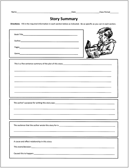 Middle School Book Report Template