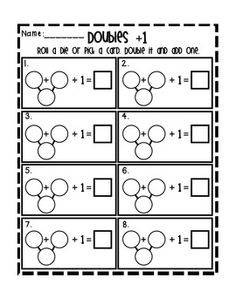 Minus One Doubles Worksheets