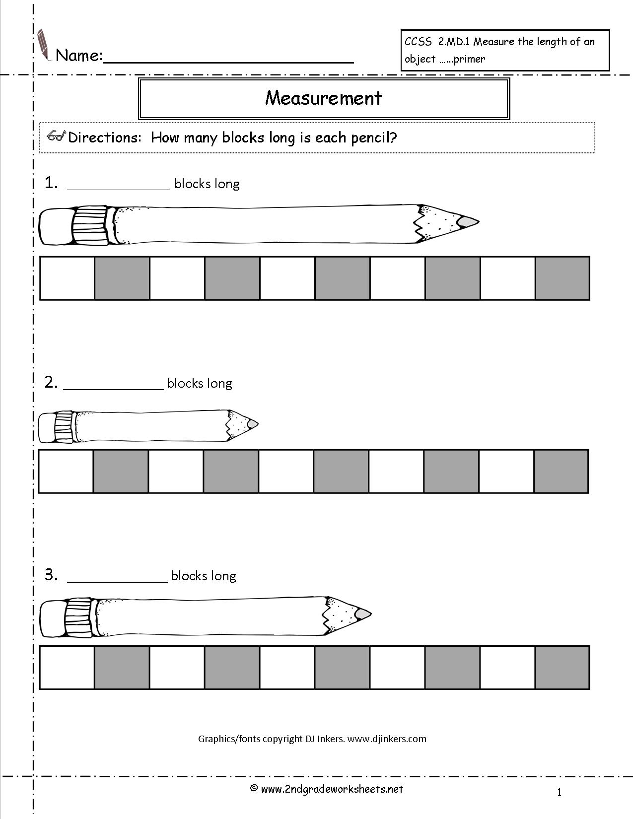 16 Best Images of 1st Grade Measurement Worksheets - Non-Standard ...