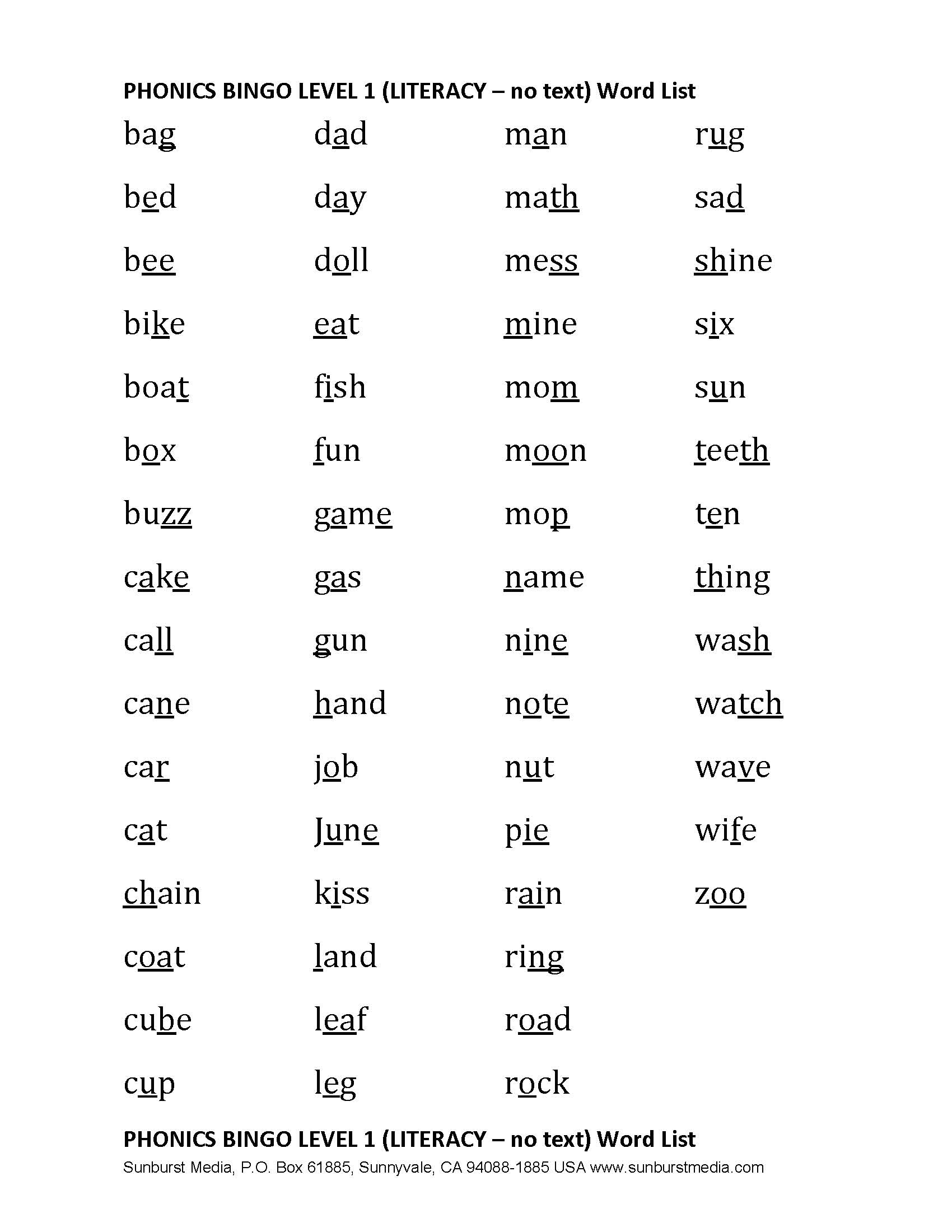 10 Word Phonics Worksheets Worksheeto