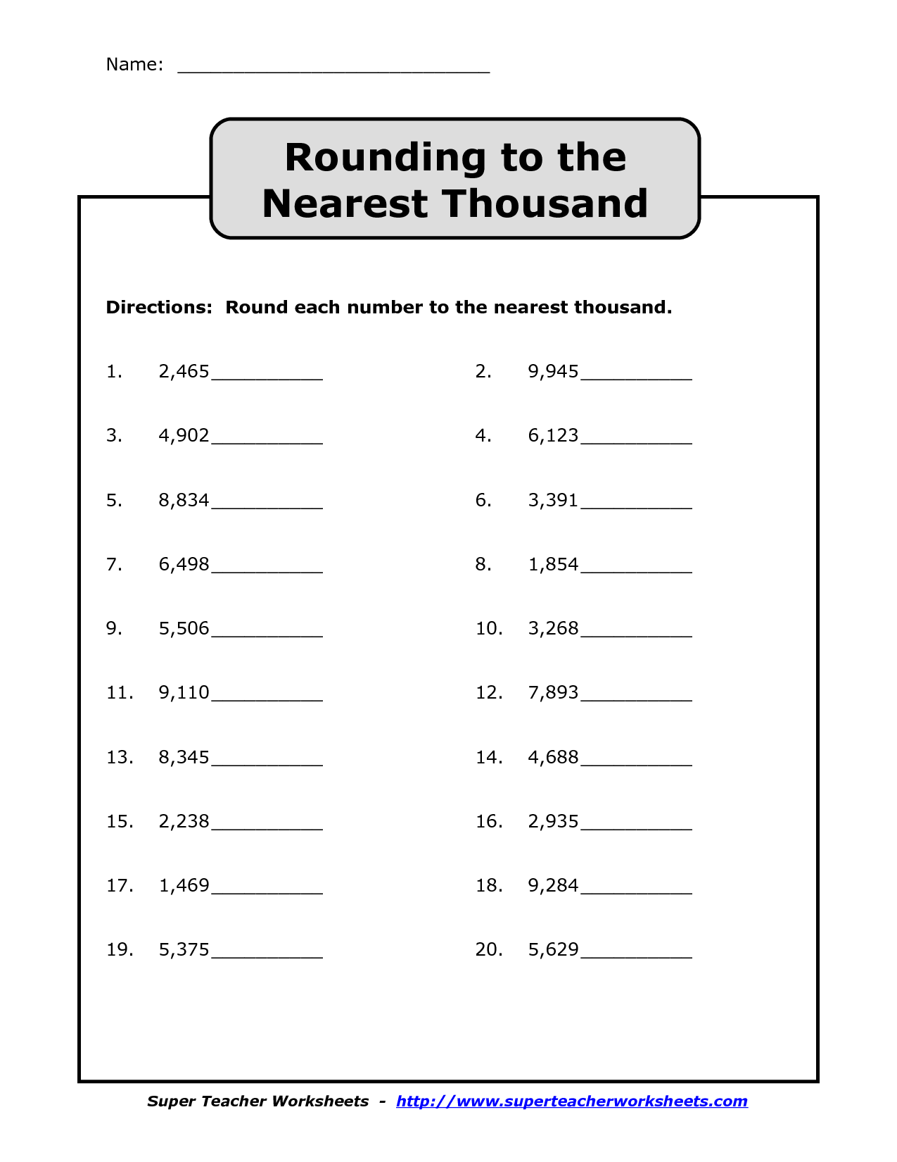 11 Worksheets Rounding To The Nearest Ten Worksheeto