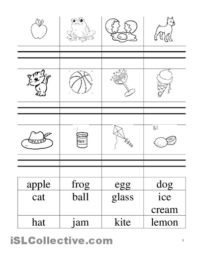 Simple Printable Words Worksheets