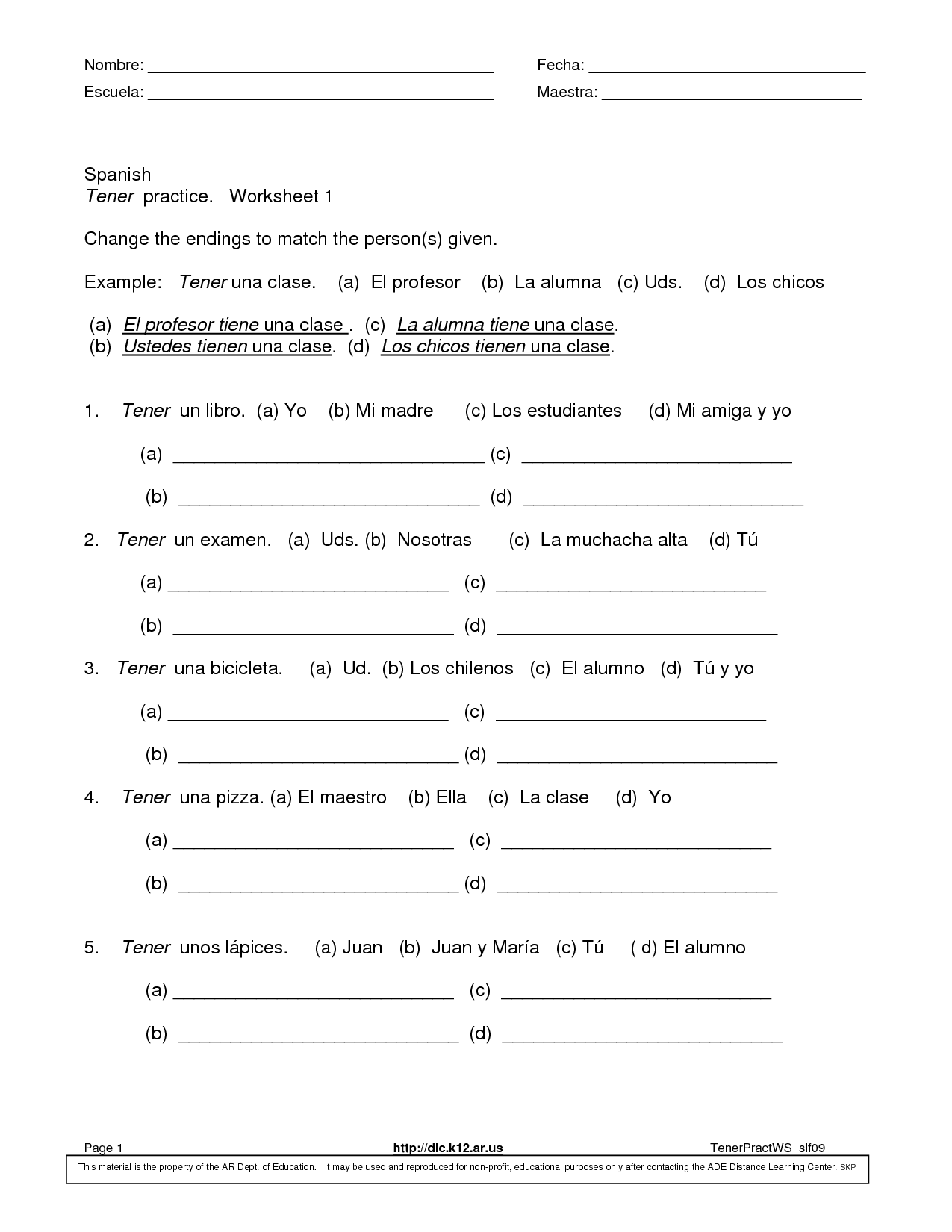 15 Easy Spanish Worksheets Worksheeto