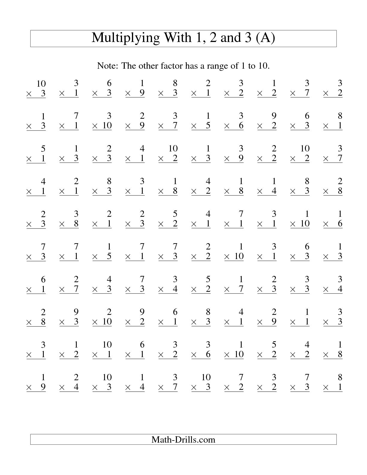 16 Multiplication Worksheets 1 11 Worksheeto
