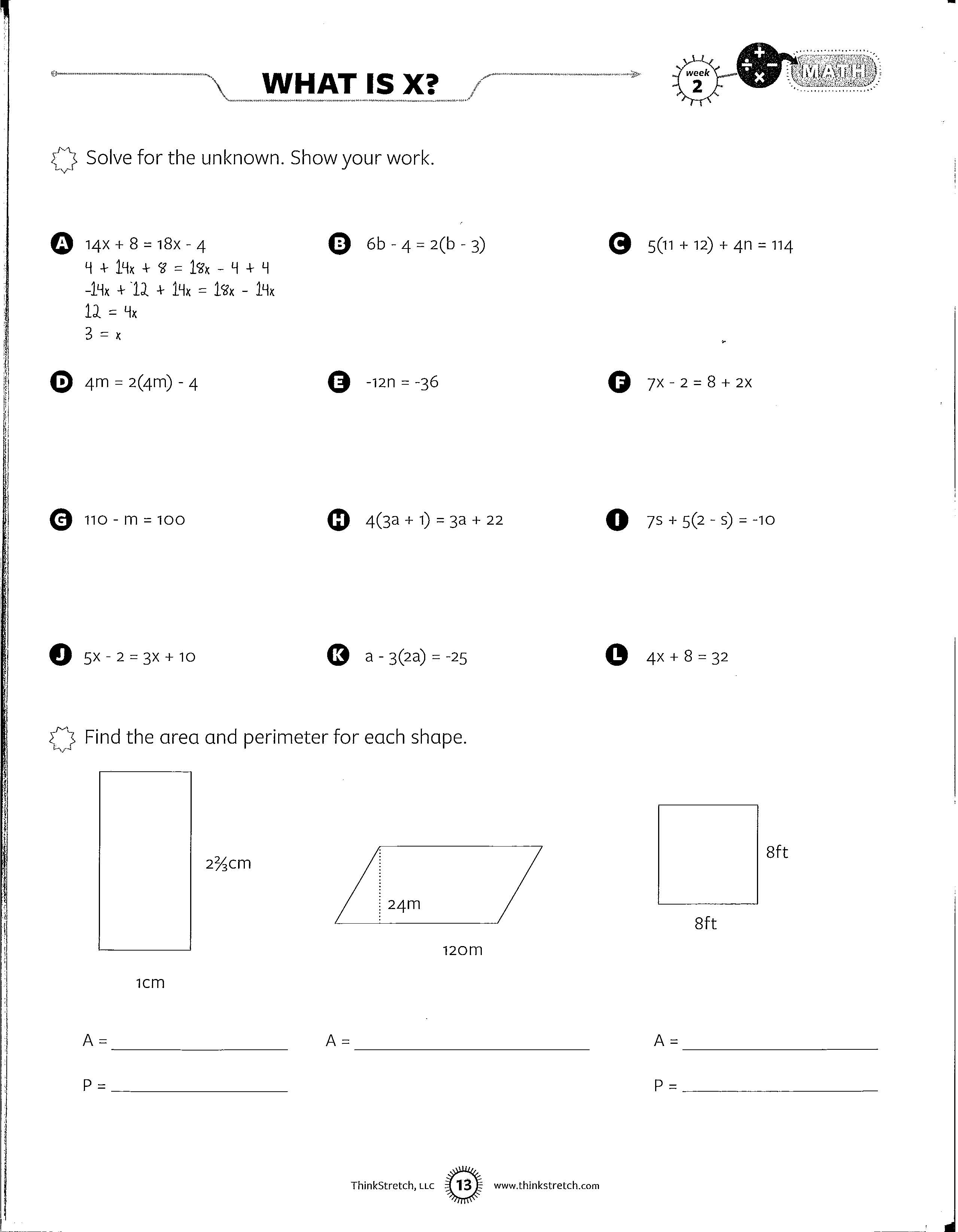 7th 8th Grade Math Worksheets