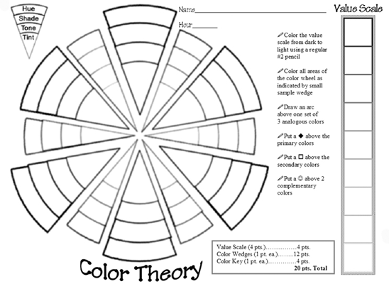 Color Value Scale Worksheet