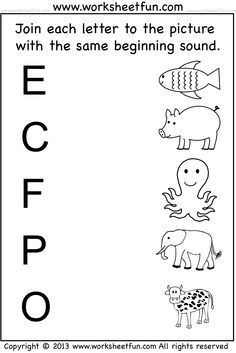 Free Kindergarten Beginning Sounds Worksheets