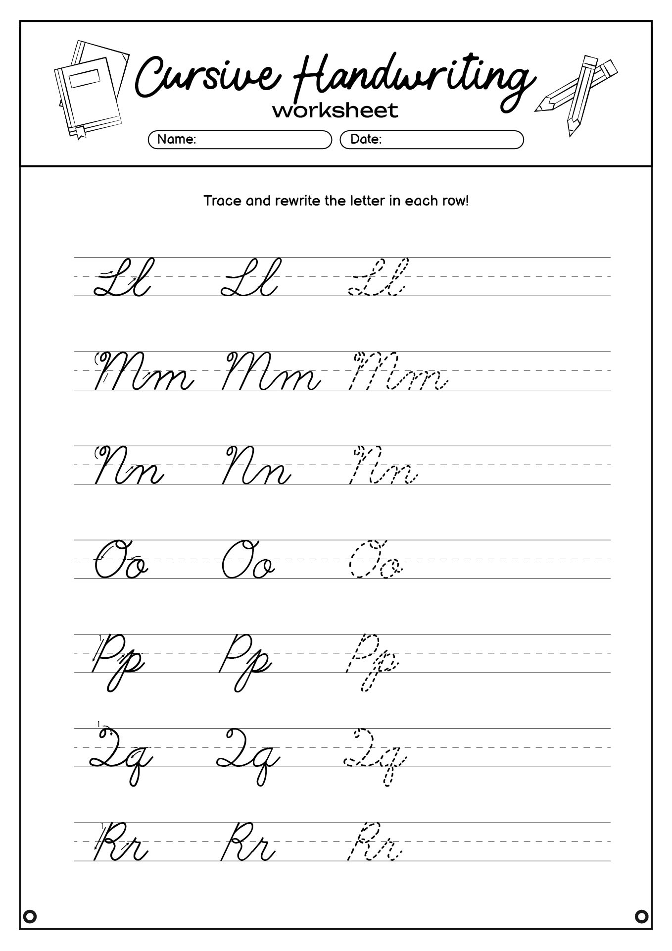 Handwriting Practice Cursive Writing